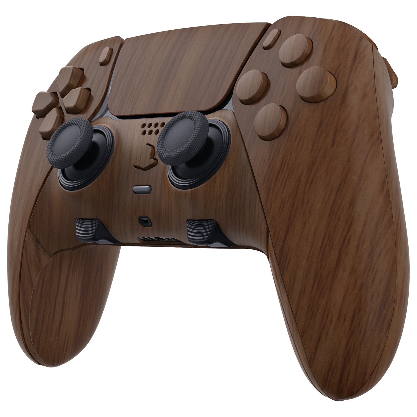 eXtremeRate Replacement Full Set Shells with Buttons Compatible with PS5 Edge Controller - Wood Grain