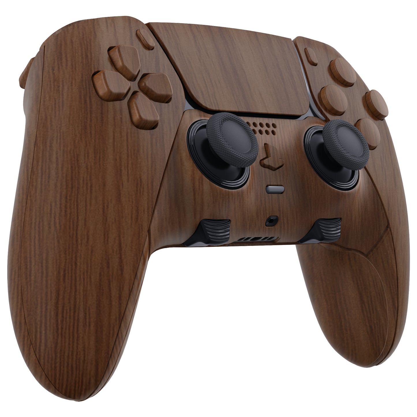 eXtremeRate Replacement Full Set Shells with Buttons Compatible with PS5 Edge Controller - Wood Grain