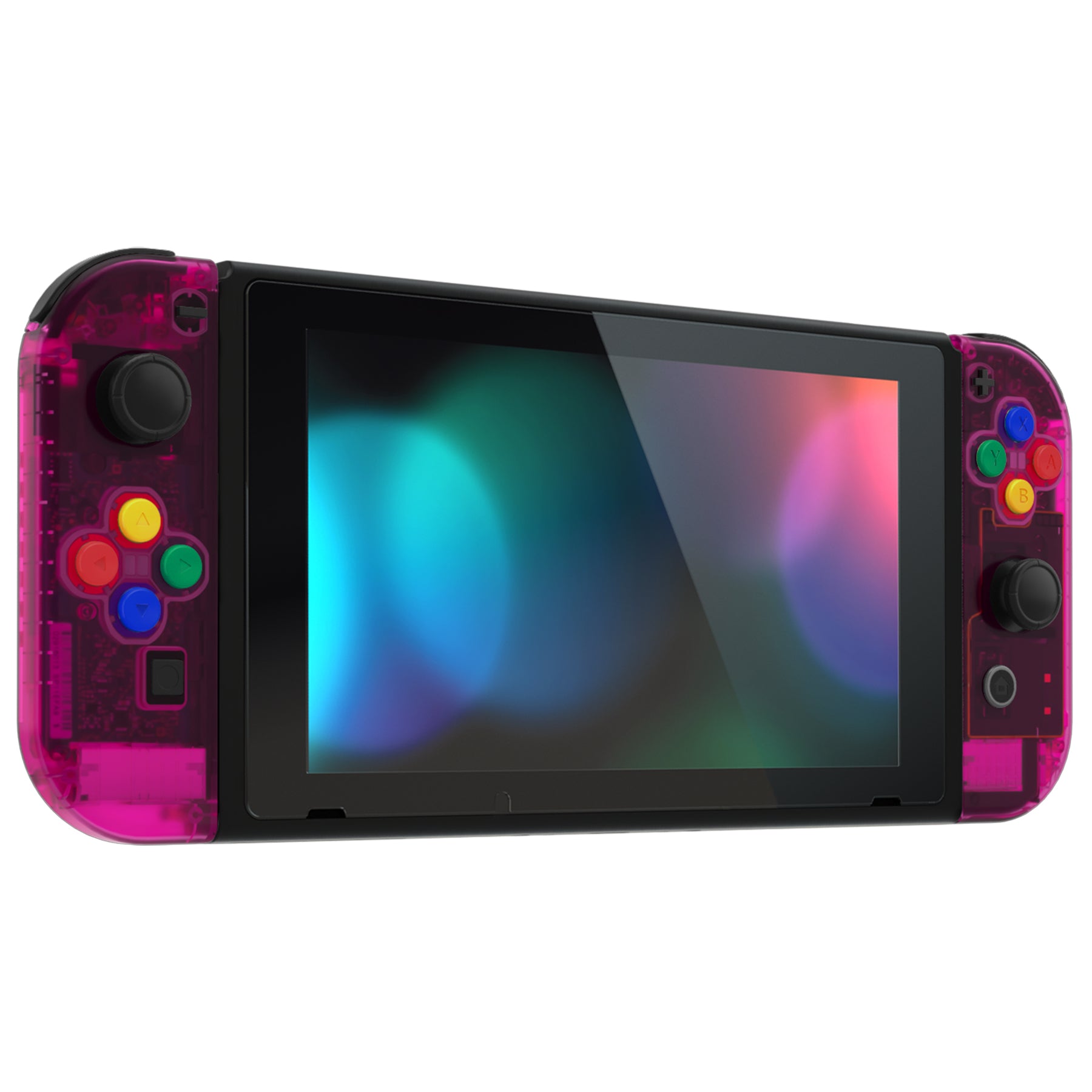 Nintendo Switch ピンククリアカスタム eXtremeRate Back Plate for Nintendo Switch Console, Handheld