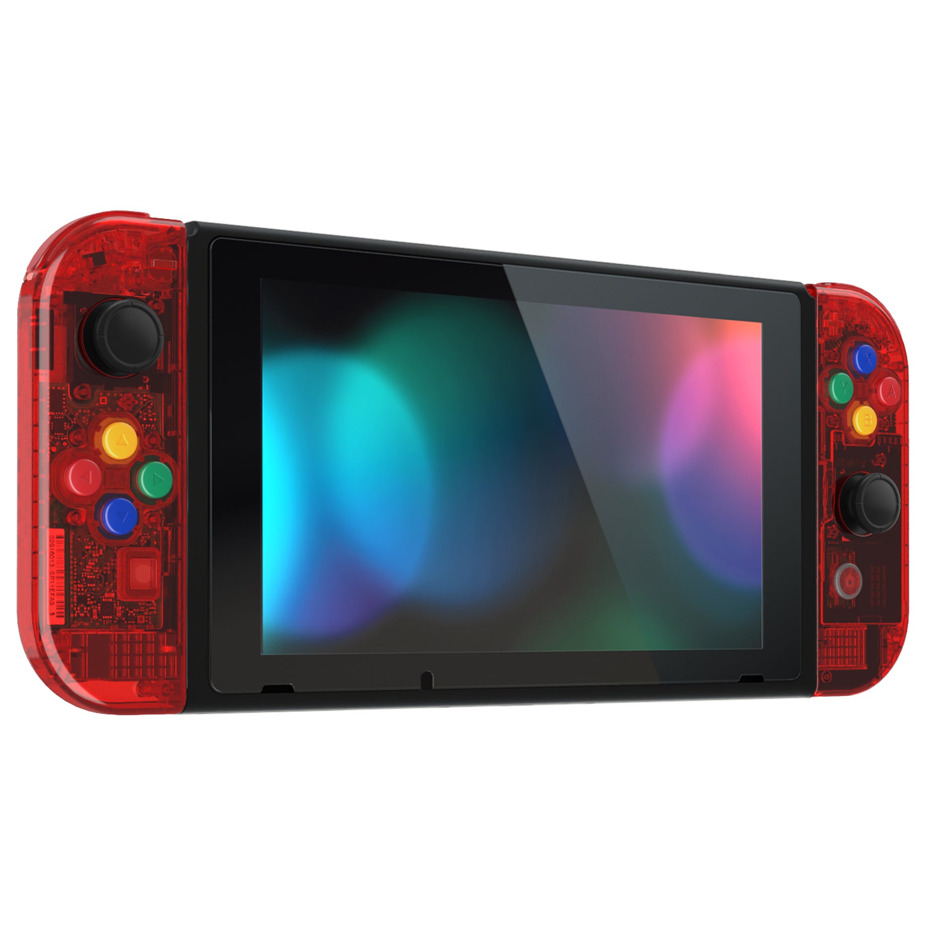 eXtremeRate Replacement Full Set Shells with Buttons for Nintendo Switch - Crystal Clear Red eXtremeRate