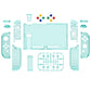 eXtremeRate Replacement Full Set Shells with Buttons for Nintendo Switch - Crystal Emerald Green
