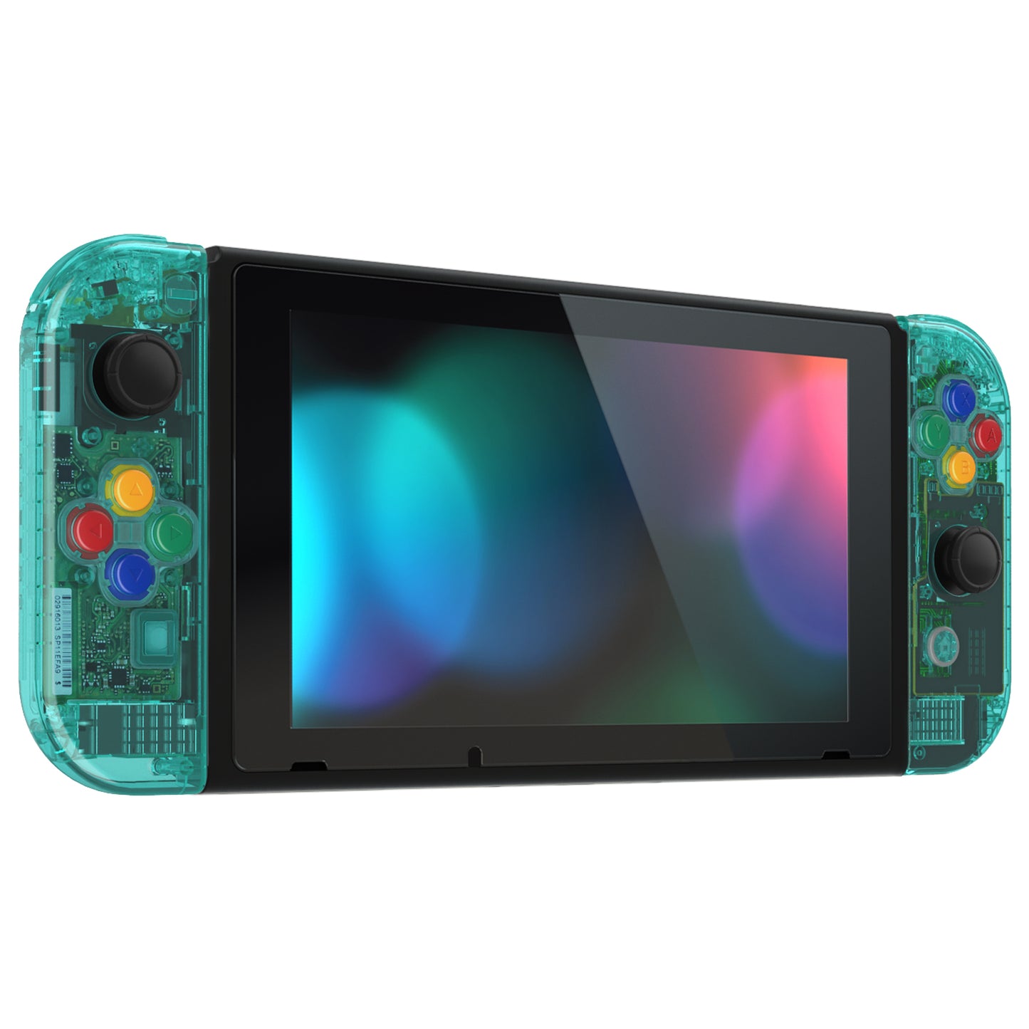 eXtremeRate Replacement Full Set Shells with Buttons for Nintendo Switch - Crystal Emerald Green