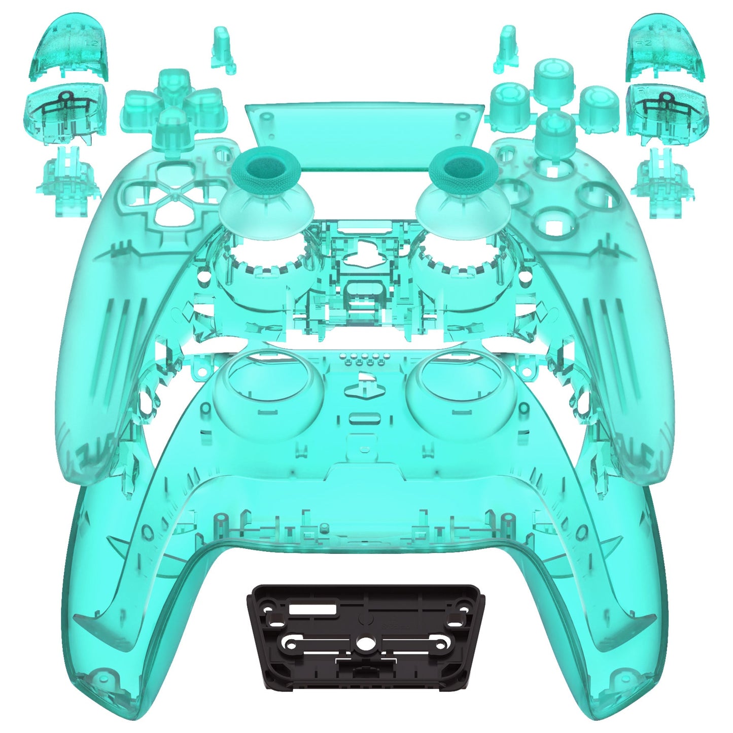 eXtremeRate Replacement Full Set Shells with Buttons Compatible with PS5 Controller BDM-010/020 - Emerald Green eXtremeRate