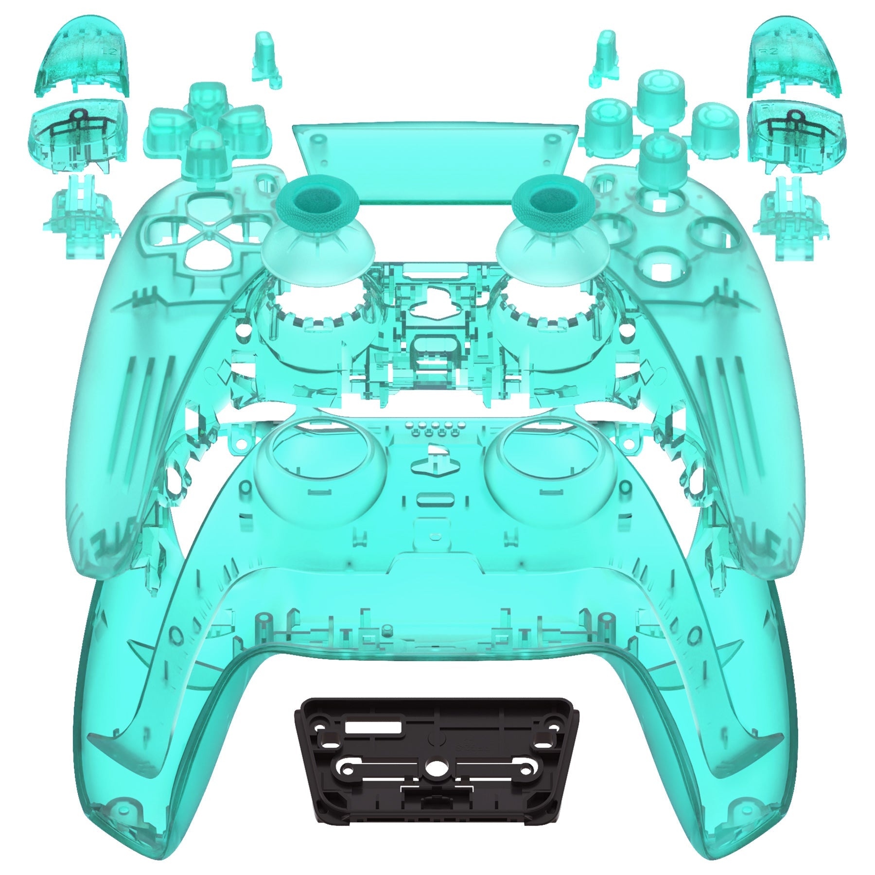 eXtremeRate Replacement Full Set Shells with Buttons Compatible with PS5 Controller BDM-010/020 - Emerald Green eXtremeRate