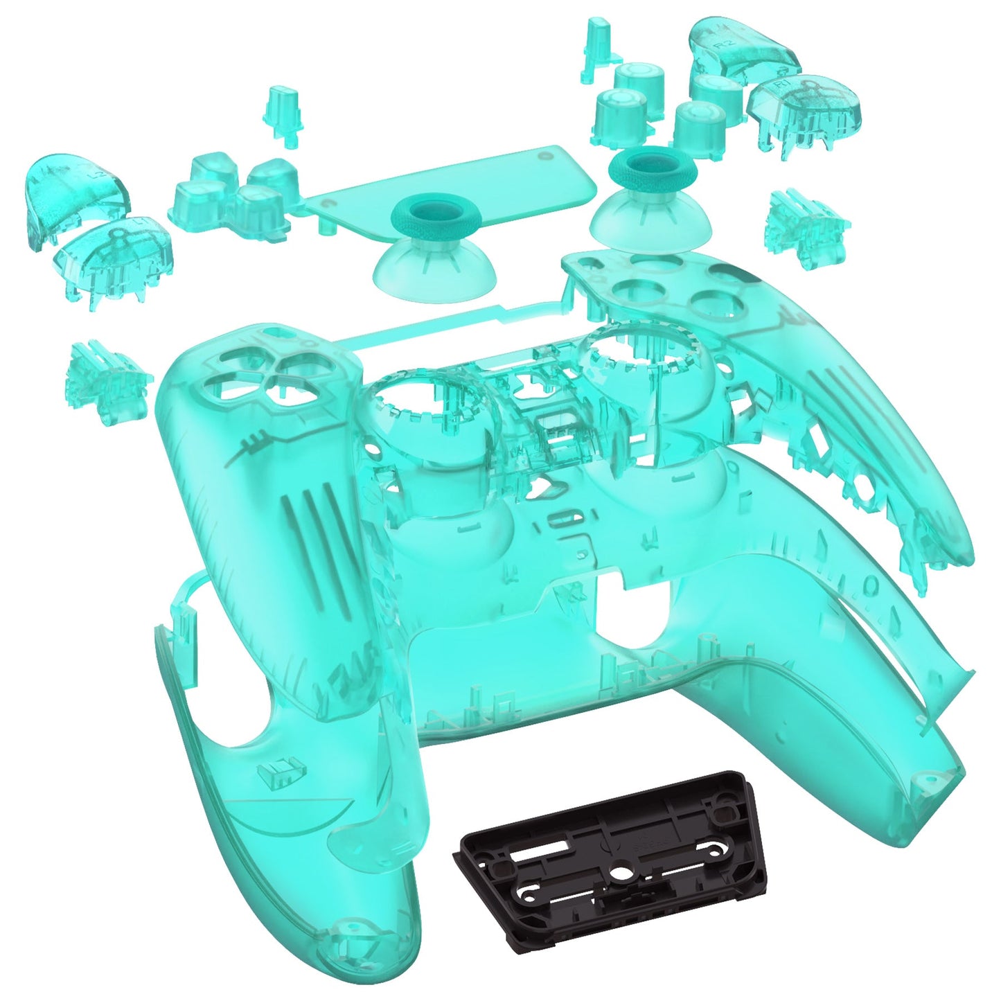 eXtremeRate Replacement Full Set Shells with Buttons Compatible with PS5 Controller BDM-010/020 - Emerald Green eXtremeRate