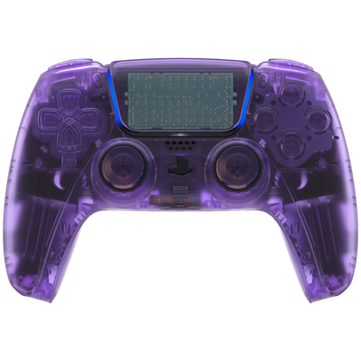 eXtremeRate Replacement Full Set Shells with Buttons Compatible with PS5 Controller BDM-030/040/050/060 - Clear Atomic Purple