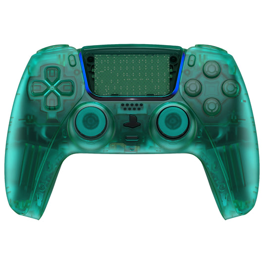 eXtremeRate Replacement Full Set Shells with Buttons Compatible with PS5 Controller BDM-030/040/050/060 - Emerald Green