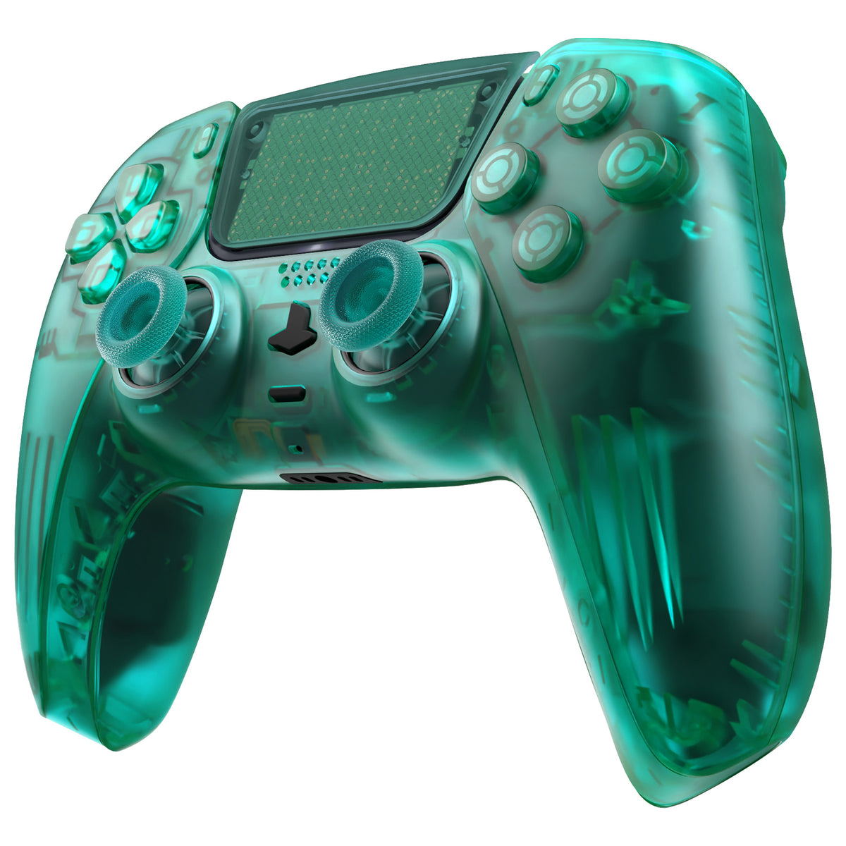 eXtremeRate Replacement Full Set Shells with Buttons Compatible with PS5 Controller BDM-030/040/050/060 - Emerald Green