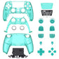 eXtremeRate Replacement Full Set Shells with Buttons Compatible with PS5 Controller BDM-030/040/050/060 - Emerald Green