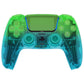 eXtremeRate Replacement Full Set Shells with Buttons Compatible with PS5 Controller BDM-030/040/050 - Gradient Translucent Green Blue eXtremeRate