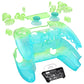 eXtremeRate Replacement Full Set Shells with Buttons Compatible with PS5 Controller BDM-030/040/050 - Gradient Translucent Green Blue eXtremeRate
