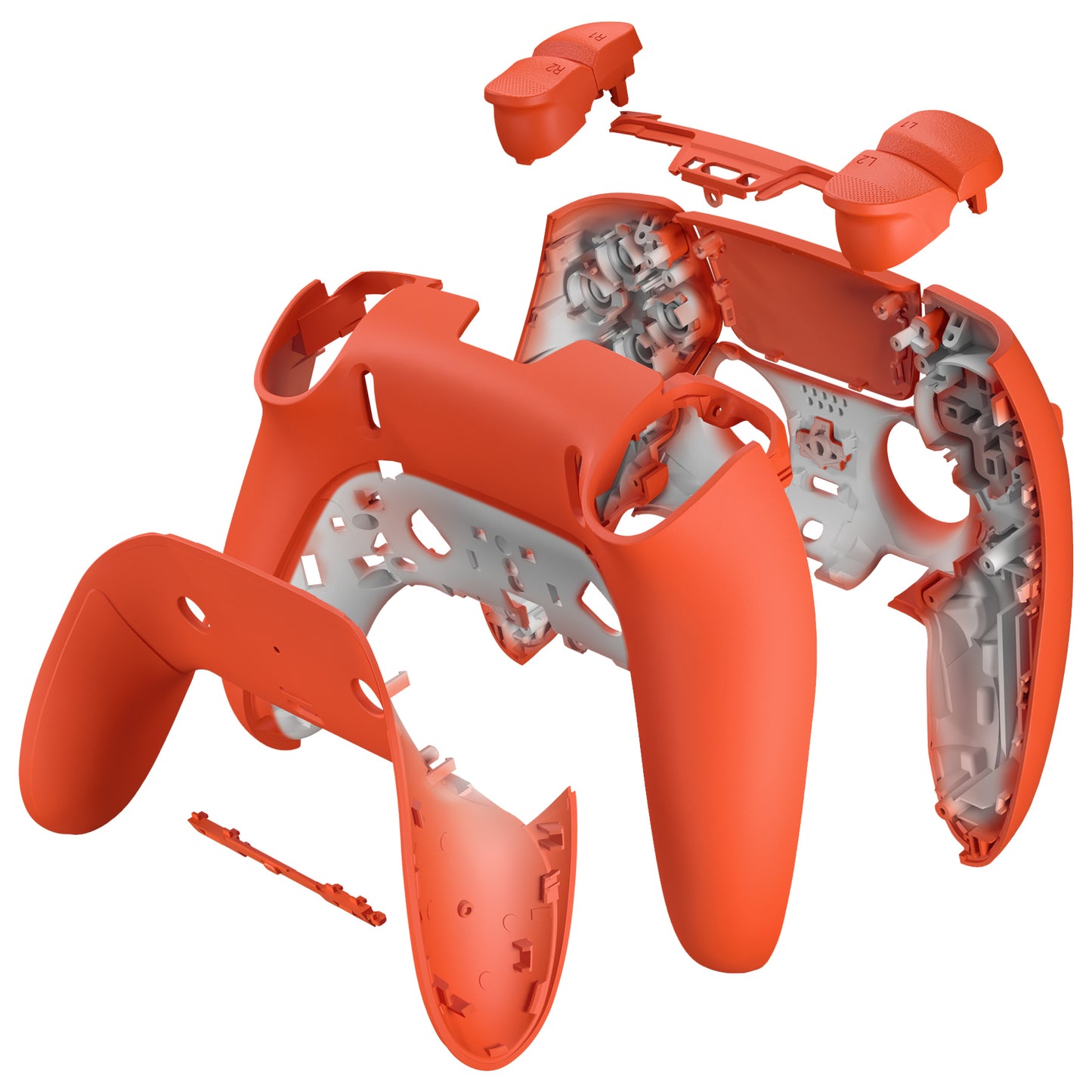 eXtremeRate Replacement Full Set Shells with Buttons Compatible with PS5 Edge Controller - Orange