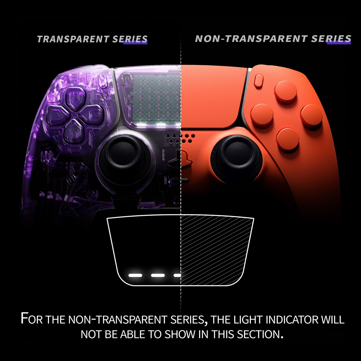 eXtremeRate Replacement Full Set Shells with Buttons Compatible with PS5 Edge Controller - Orange
