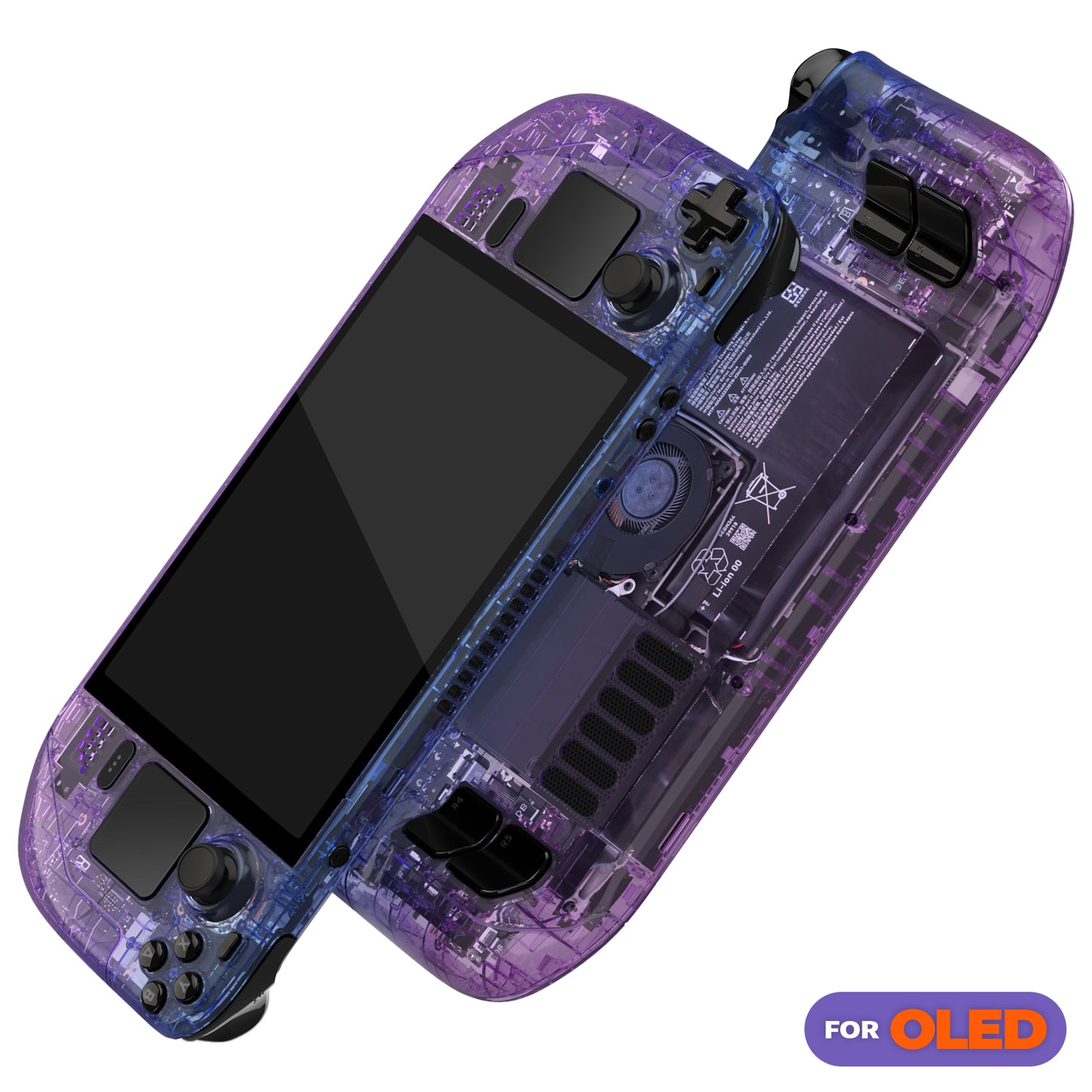 eXtremeRate Replacement Full Set Shell with Buttons for Steam Deck OLED - Gradient Translucent Bluebell