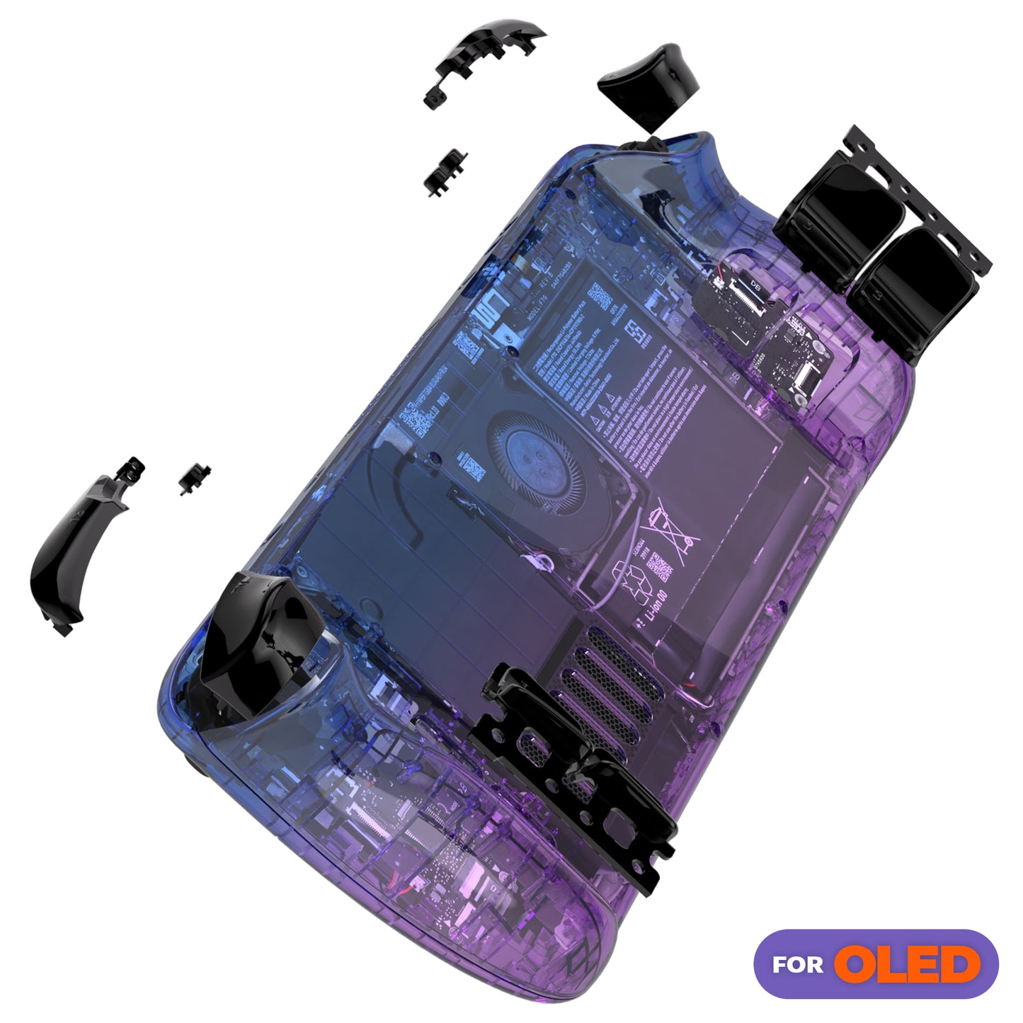 eXtremeRate Replacement Full Set Shell with Buttons for Steam Deck OLED - Gradient Translucent Bluebell