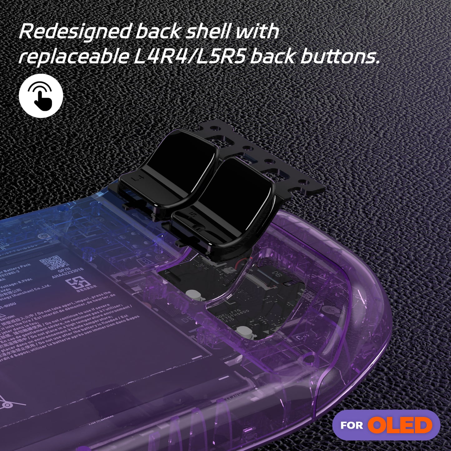 eXtremeRate Replacement Full Set Shell with Buttons for Steam Deck OLED - Gradient Translucent Bluebell