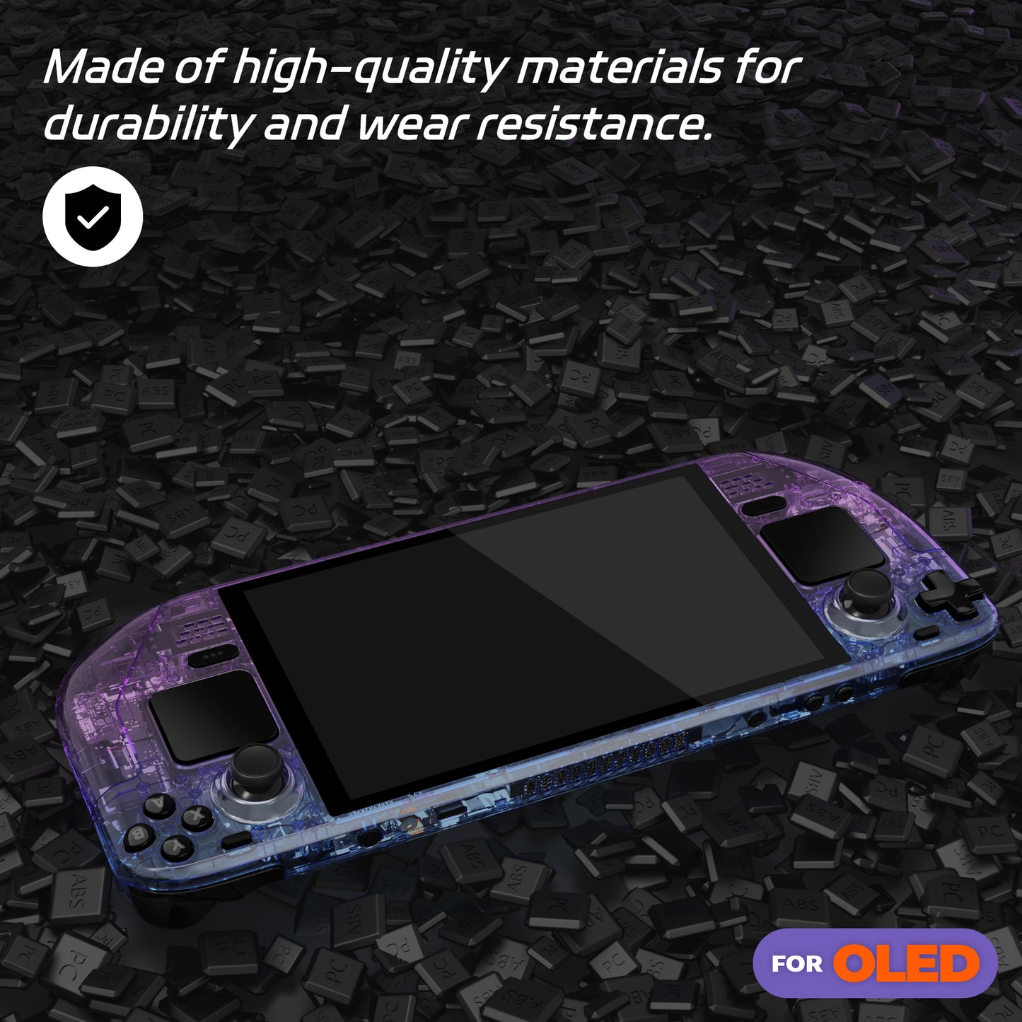 eXtremeRate Replacement Full Set Shell with Buttons for Steam Deck OLED - Gradient Translucent Bluebell