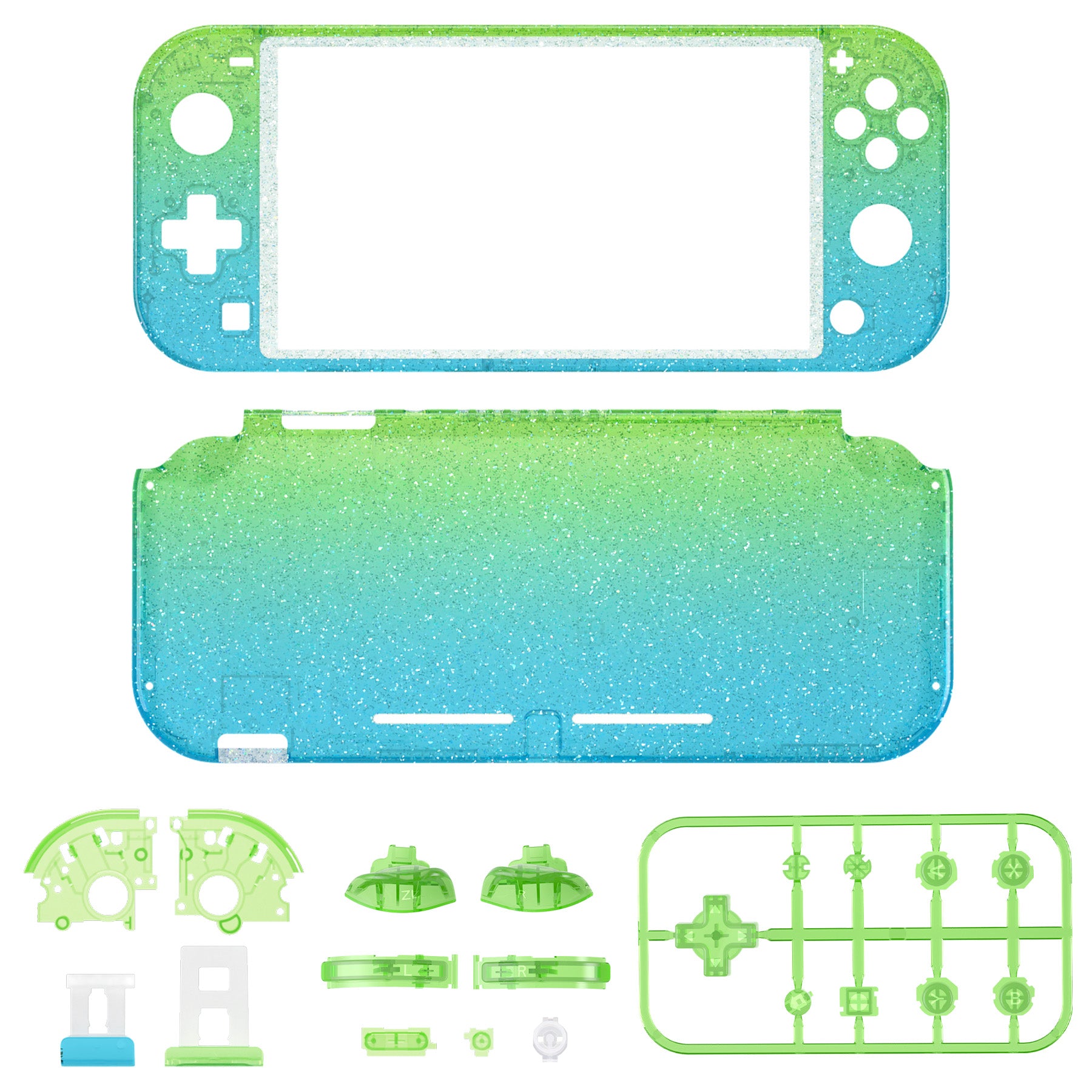 switch ライト　 クリスタルクリアグリーン Amazon.com: eXtremeRate Gradient Translucent Green Blue DIY