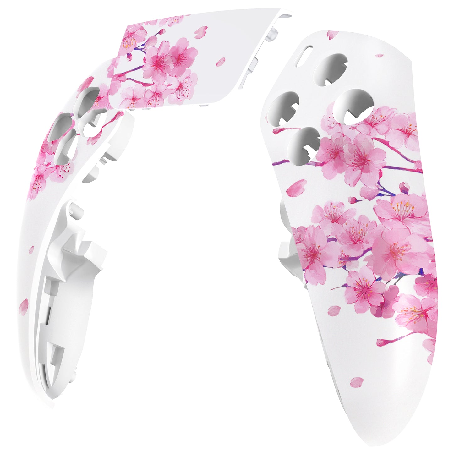 eXtremeRate Replacement Left Right Front Housing Shell with Touchpad Compatible with PS5 Edge Controller - Cherry Blossom Whisper