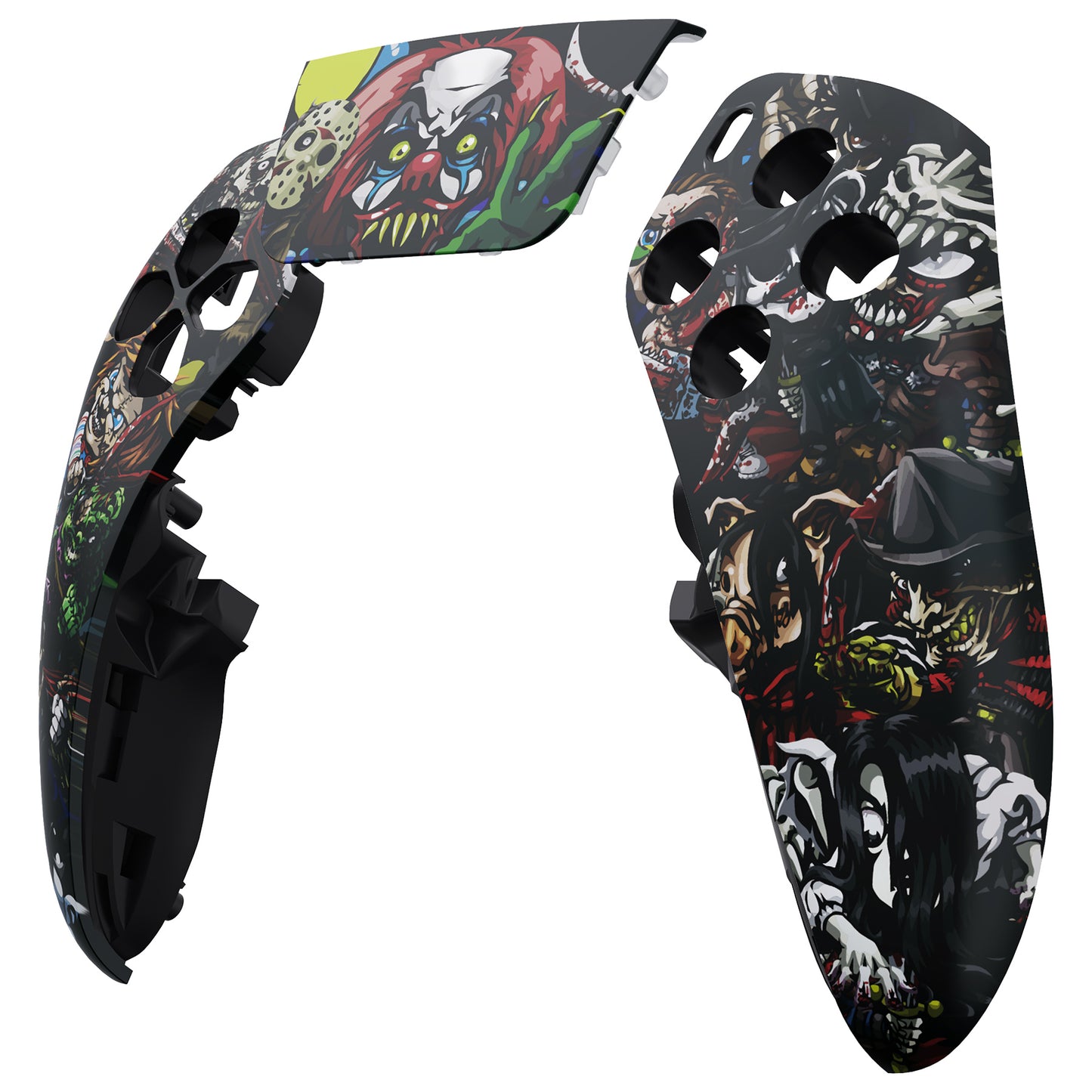 eXtremeRate Replacement Left Right Front Housing Shell with Touchpad Compatible with PS5 Edge Controller - Scary Party