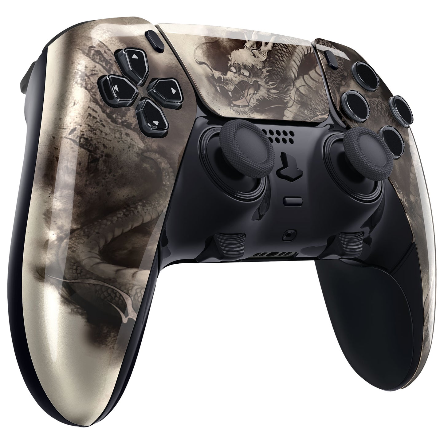eXtremeRate Replacement Left Right Front Housing Shell with Touchpad Compatible with PS5 Edge Controller - Dragon Scroll