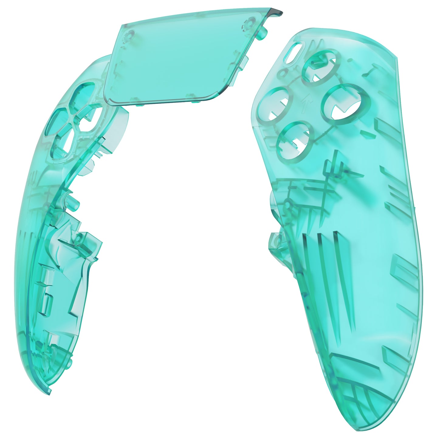 eXtremeRate Replacement Left Right Front Housing Shell with Touchpad Compatible with PS5 Edge Controller - Emerald Green