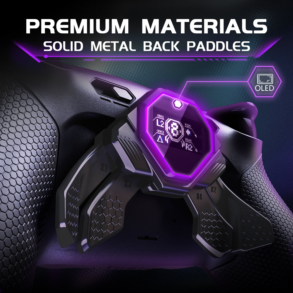 eXtremeRate Redesigned Real Metal Buttons K1 K2 K3 K4 Back Paddles for eXtremeRate RMB Version SPARK Back Paddles Kit, Compatible with PS5 Controller - Metallic Black
