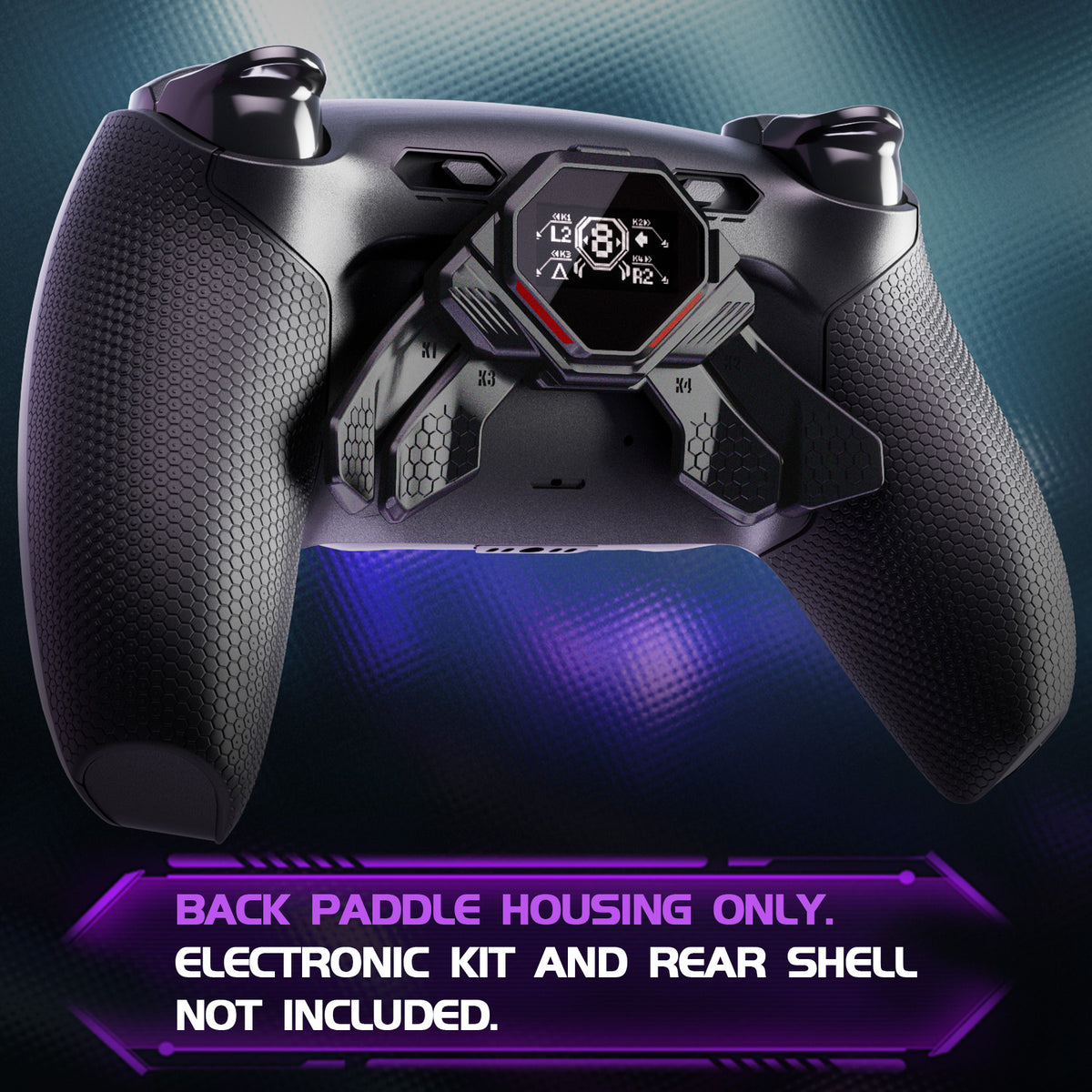 eXtremeRate Redesigned Real Metal Buttons K1 K2 K3 K4 Back Paddles for eXtremeRate RMB Version SPARK Back Paddles Kit, Compatible with PS5 Controller - Metallic Black