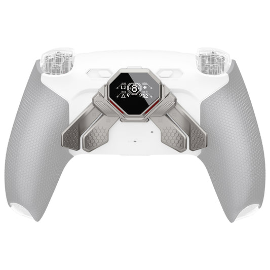 eXtremeRate Redesigned Real Metal Buttons K1 K2 K3 K4 Back Paddles for eXtremeRate RMB Version SPARK Back Paddles Kit, Compatible with PS5 Controller - Metallic Silver