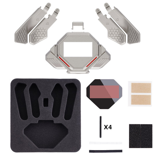 eXtremeRate Redesigned Real Metal Buttons K1 K2 K3 K4 Back Paddles for eXtremeRate RMB Version SPARK Back Paddles Kit, Compatible with PS5 Controller - Metallic Silver