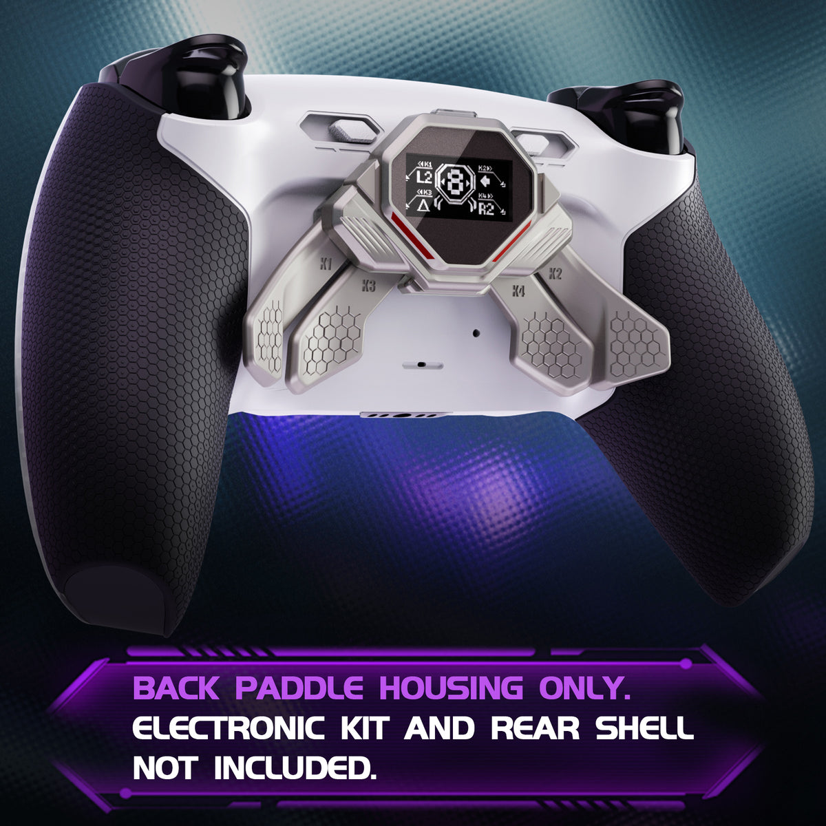 eXtremeRate Redesigned Real Metal Buttons K1 K2 K3 K4 Back Paddles for eXtremeRate RMB Version SPARK Back Paddles Kit, Compatible with PS5 Controller - Metallic Silver