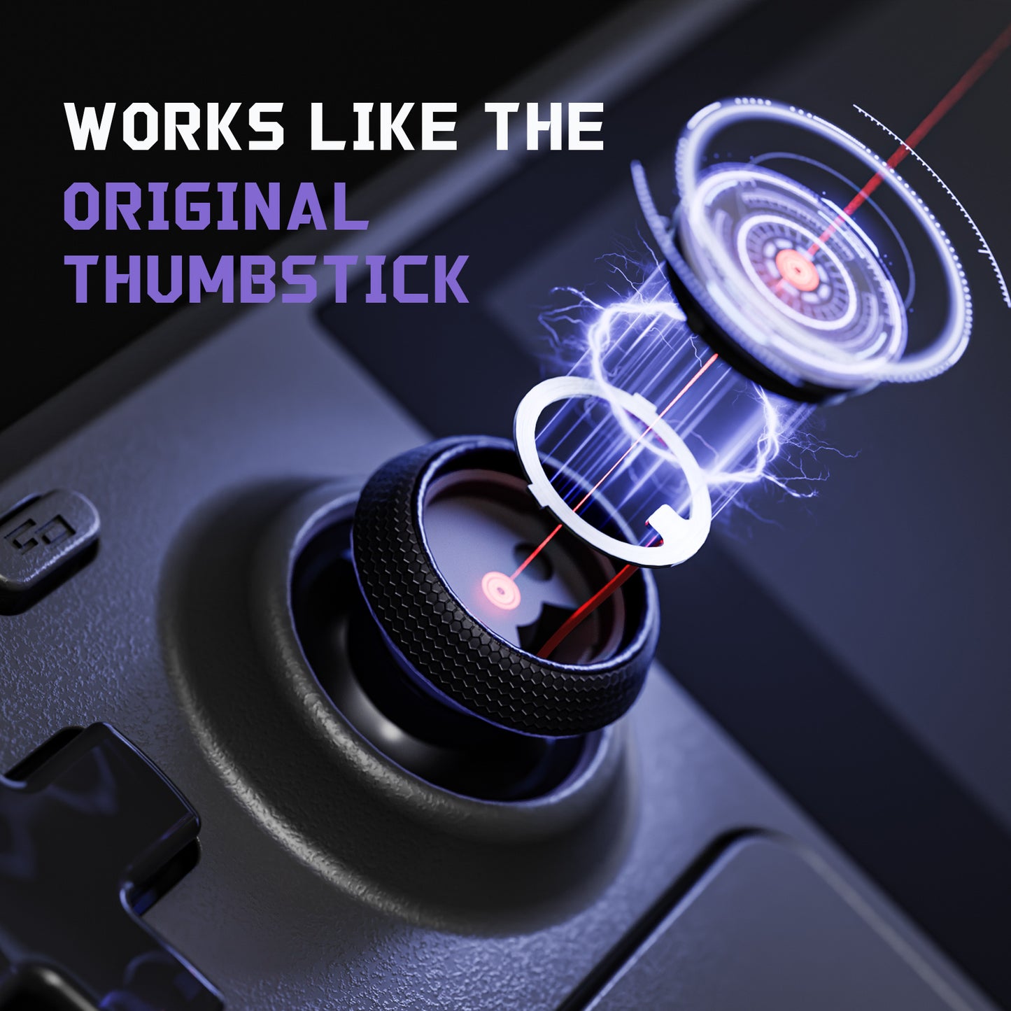 eXtremeRate Replacement Thumbsticks with Original Touch Sensing for Steam Deck LCD & OLED - Black