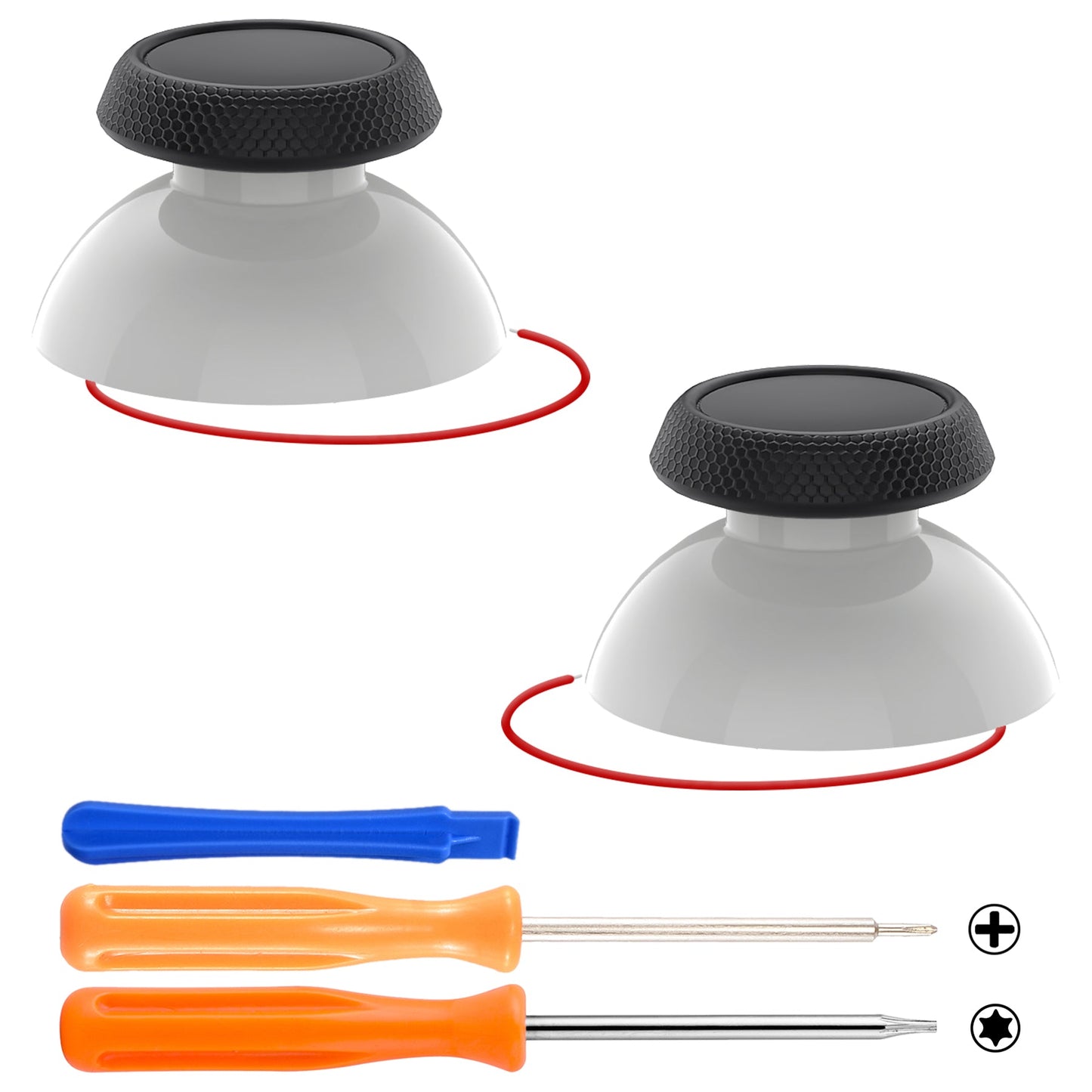 eXtremeRate Replacement Thumbsticks with Original Touch Sensing for Steam Deck LCD & OLED - Black & White eXtremeRate