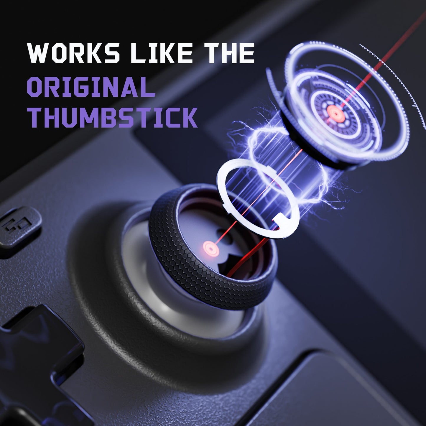 eXtremeRate Replacement Thumbsticks with Original Touch Sensing for Steam Deck LCD & OLED - Black & White eXtremeRate