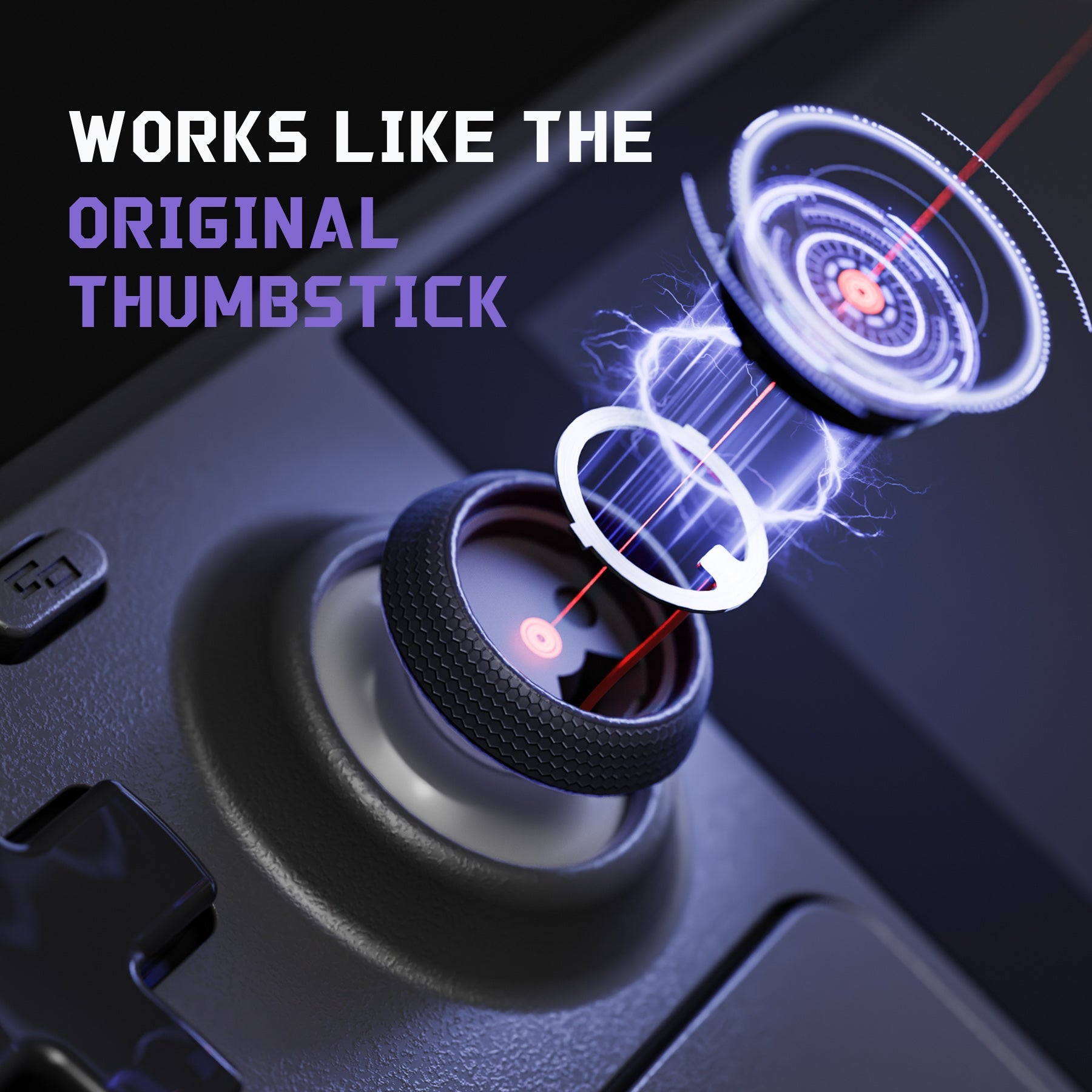 eXtremeRate Replacement Thumbsticks with Original Touch Sensing for Steam Deck LCD & OLED - Black & White eXtremeRate
