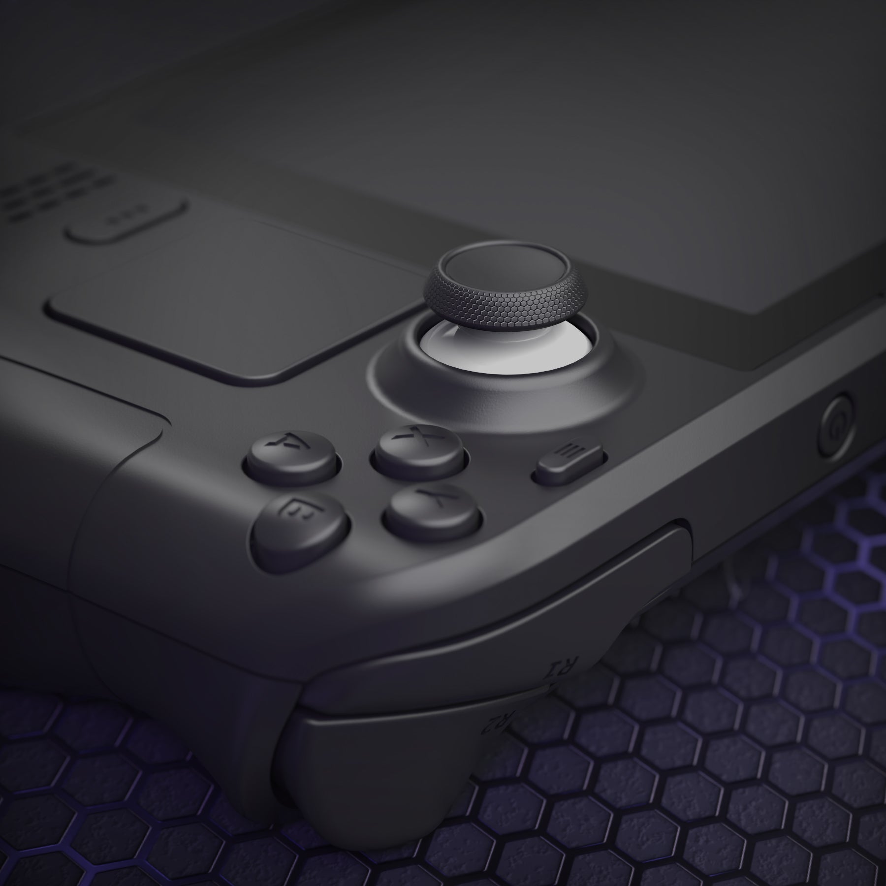 eXtremeRate Replacement Thumbsticks with Original Touch Sensing for Steam Deck LCD & OLED - Black & White eXtremeRate