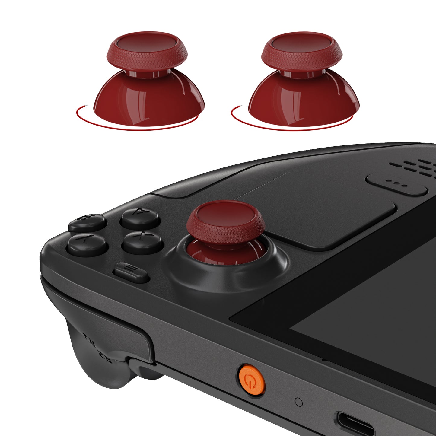 eXtremeRate Replacement Thumbsticks with Original Touch Sensing for Steam Deck LCD & OLED - Carmine Red