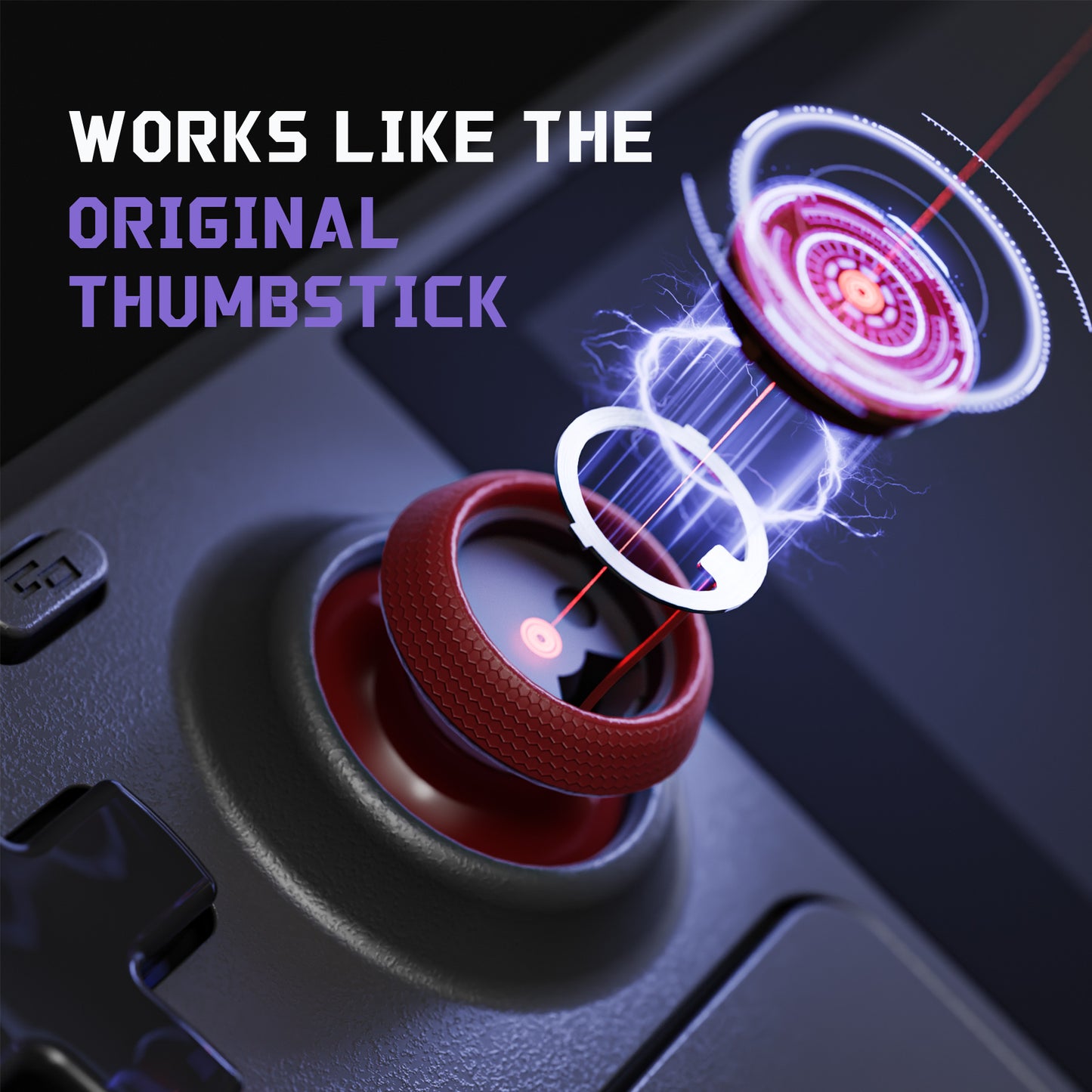eXtremeRate Replacement Thumbsticks with Original Touch Sensing for Steam Deck LCD & OLED - Carmine Red