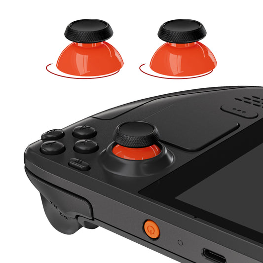 eXtremeRate Replacement Thumbsticks with Original Touch Sensing for Steam Deck LCD & OLED - Orange & Black