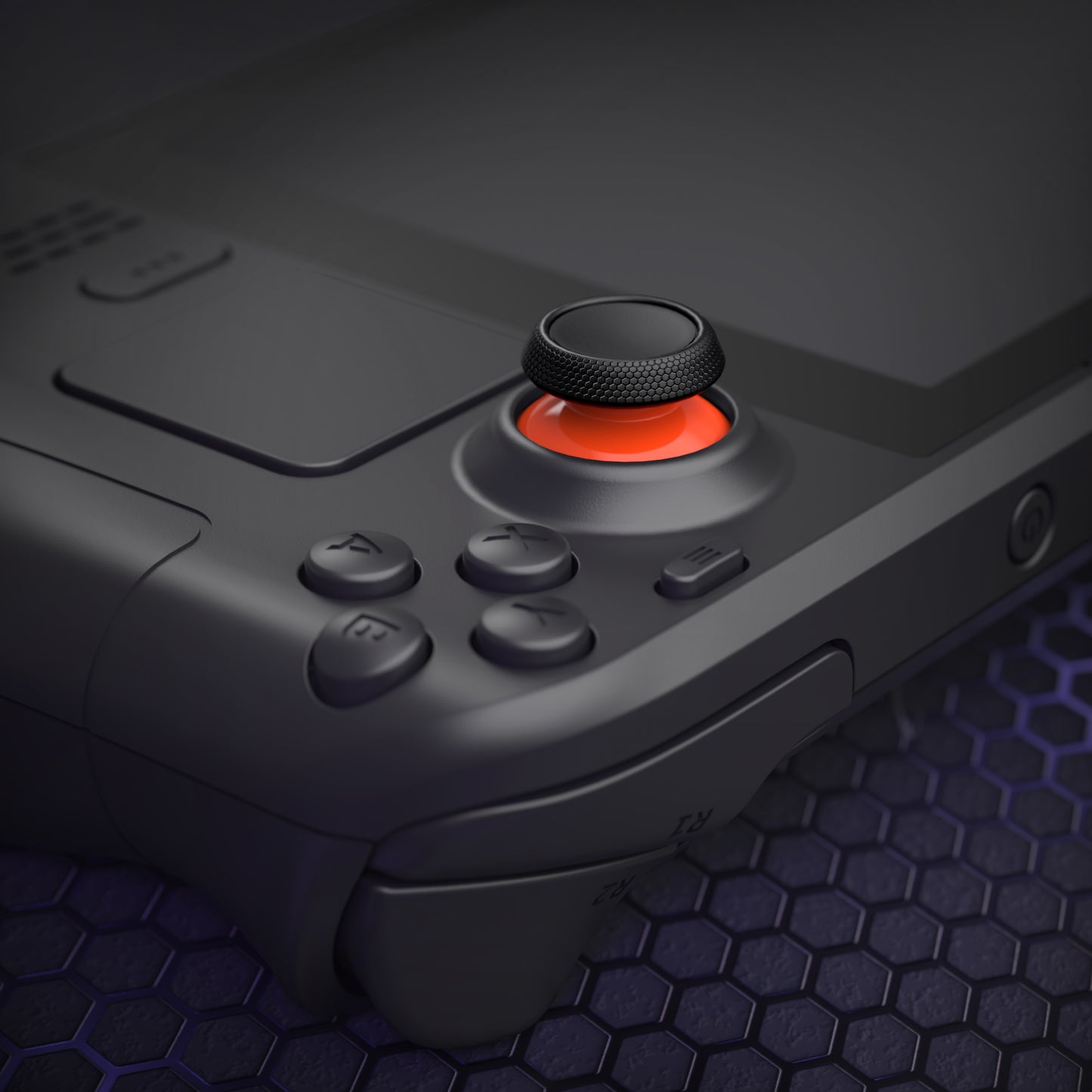 eXtremeRate Replacement Thumbsticks with Original Touch Sensing for Steam Deck LCD & OLED - Orange & Black