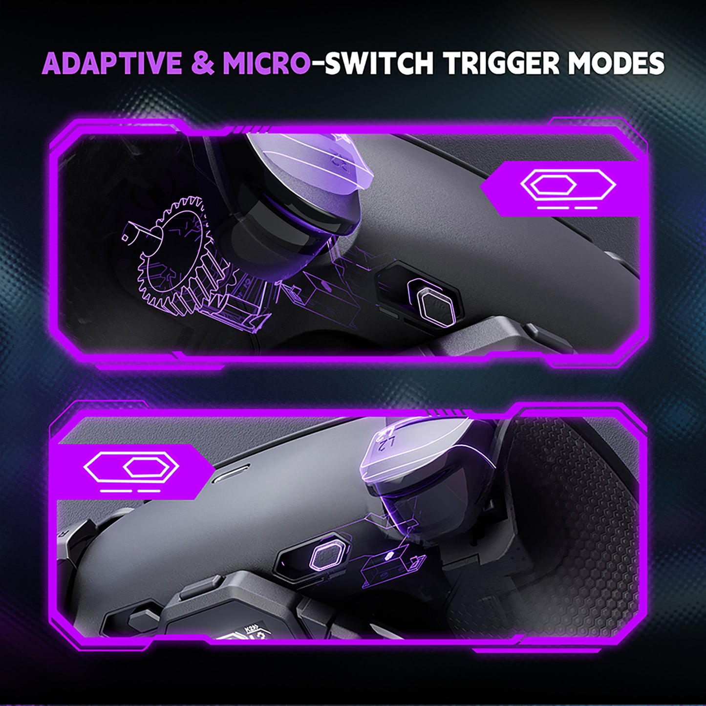 eXtremeRate SPARK Back Paddles Kit with OLED Display & Clicky Trigger Stops & Ergonomic Grips for PS5 Controller BDM-030/040/050/060 - Rubberized Black