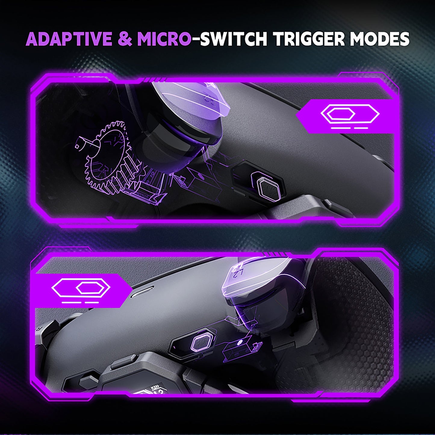 eXtremeRate SPARK Back Paddles Kit with OLED Display & Clicky Trigger Stops & Ergonomic Grips for PS5 Controller BDM-030/040/050 - Rubberized Black eXtremeRate