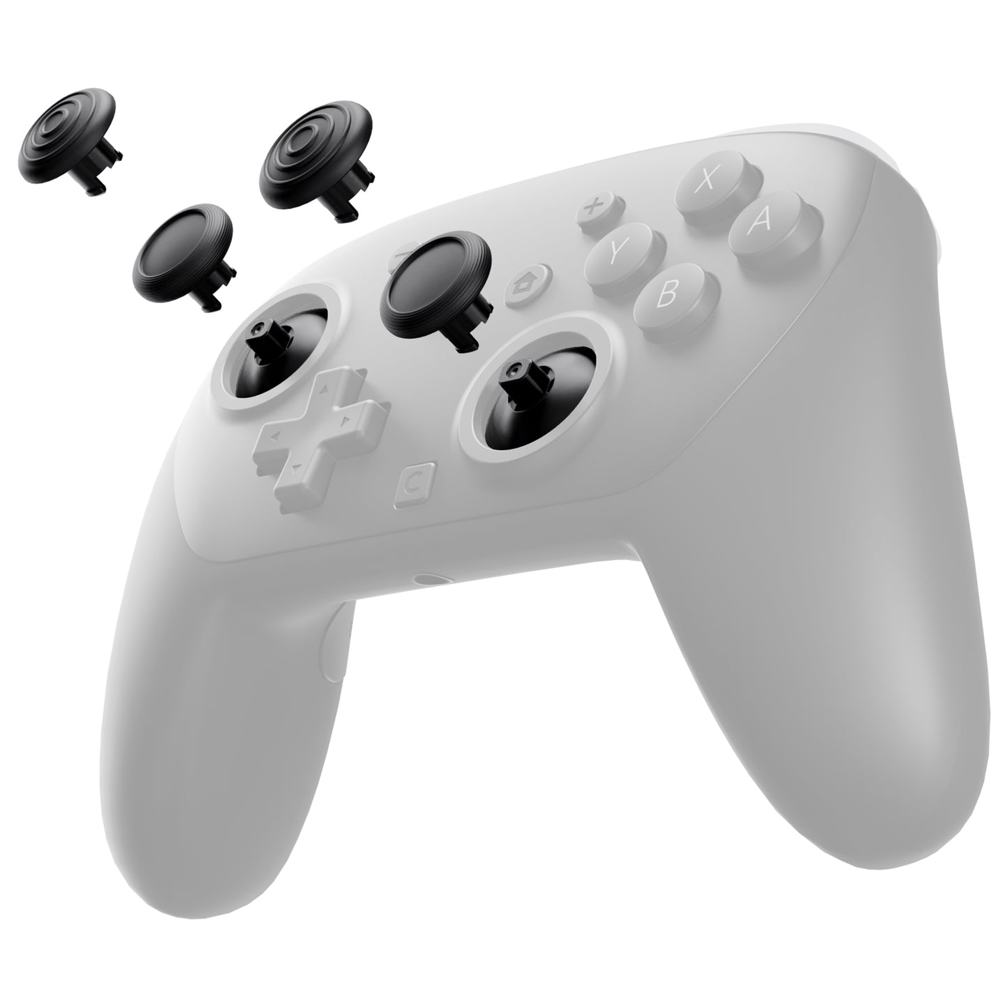 eXtremeRate ThumbsGear Interchangeable Ergonomic Thumbsticks for Nintendo Switch 2 Pro Controller - Black