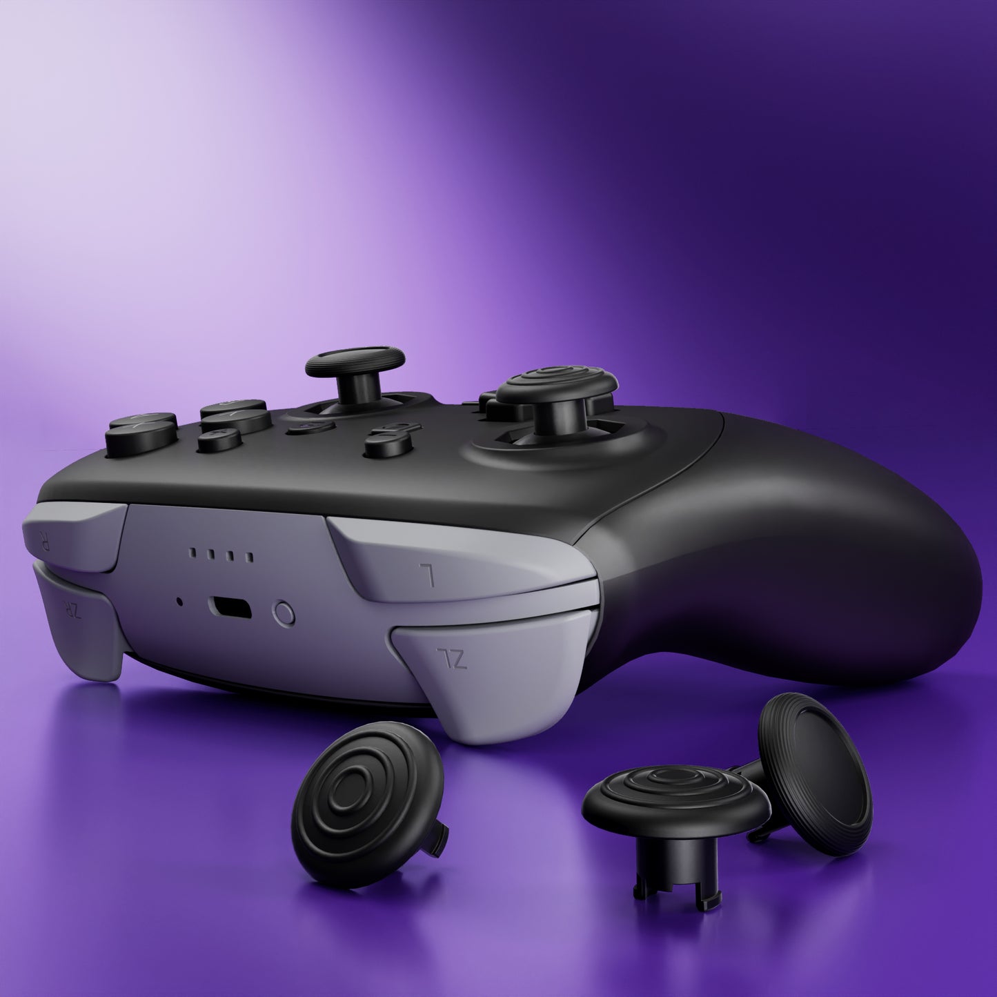 eXtremeRate ThumbsGear Interchangeable Ergonomic Thumbsticks for Nintendo Switch 2 Pro Controller - Black