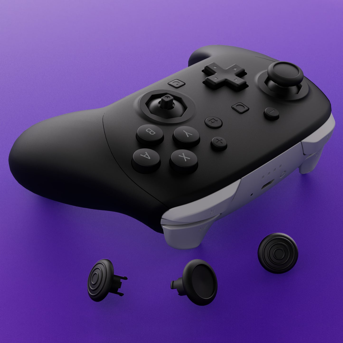 eXtremeRate ThumbsGear Interchangeable Ergonomic Thumbsticks for Nintendo Switch 2 Pro Controller - Black