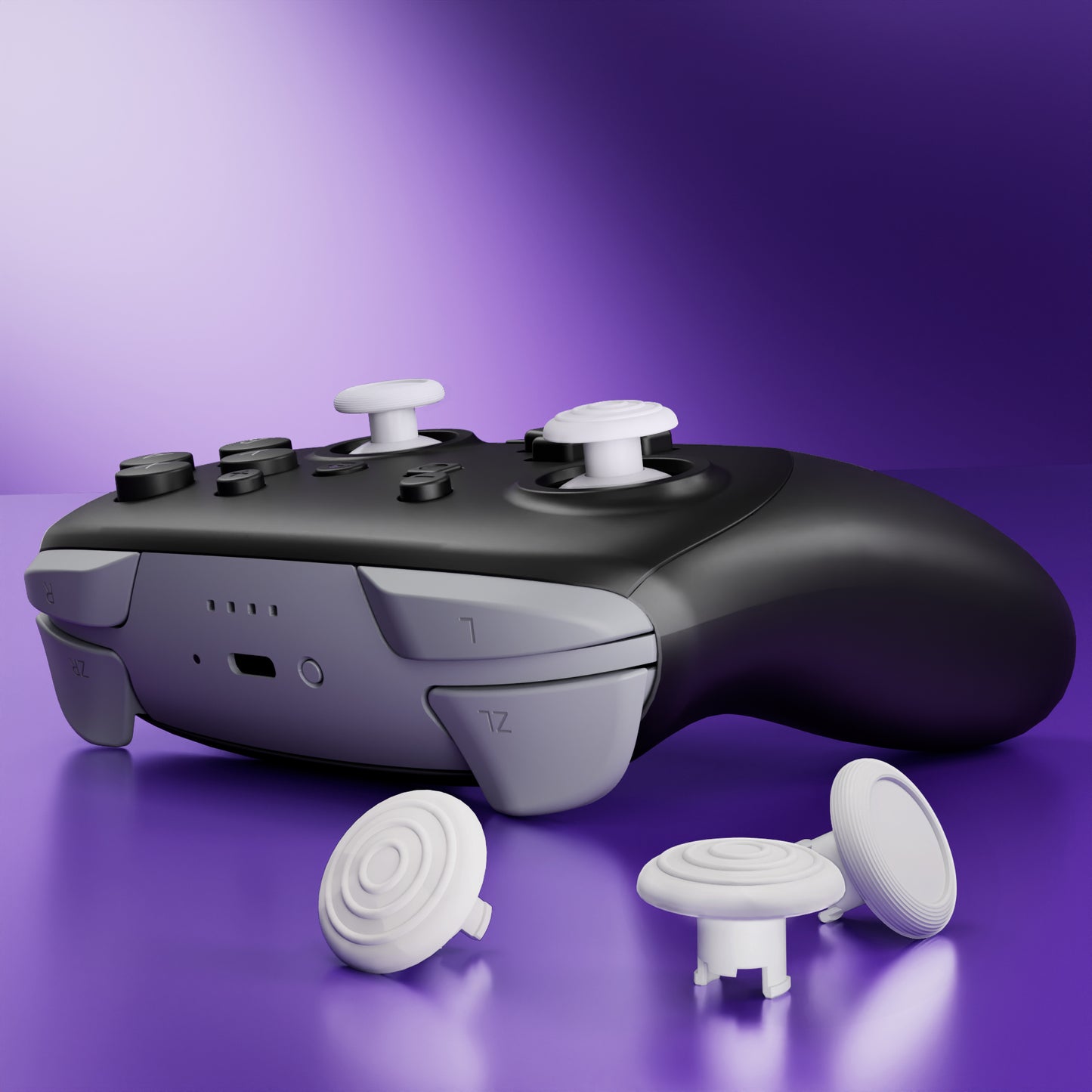 eXtremeRate ThumbsGear Interchangeable Ergonomic Thumbsticks for Nintendo Switch 2 Pro Controller - White