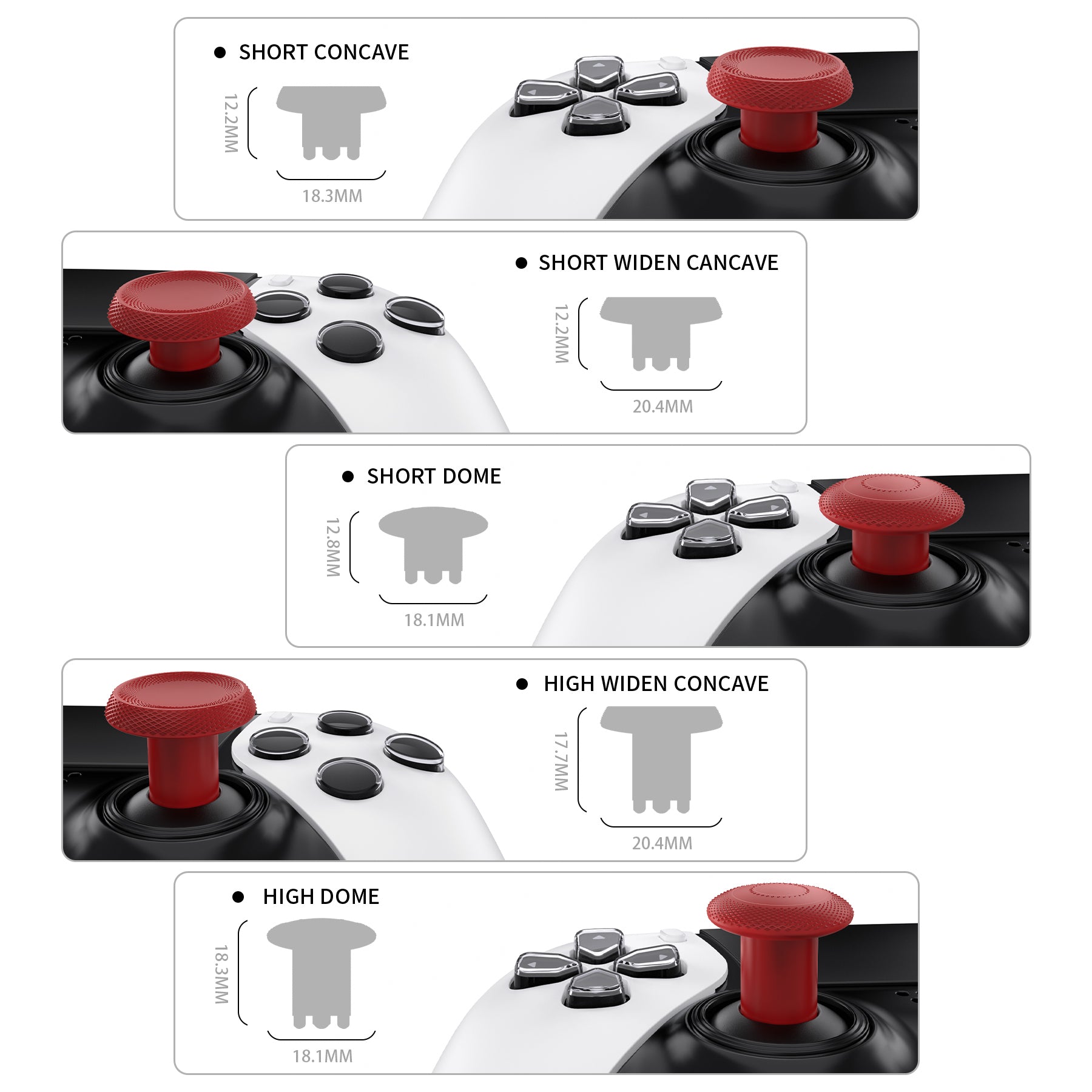 eXtremeRate PS5 Edge Controller Carmine Red ThumbsGear