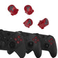 eXtremeRate Three-Tone ABXY Action Buttons with Classic Symbols for Xbox Series X/S Controller & Xbox One X/S & Xbox One Elite V1/V2 Controller - Carmine Red & Clear & Classic Gray