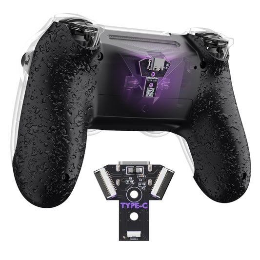 eXtremeRate Type-C Version Replacement Bottom Shell Compatible with PS4 Controller JDM-040/050/055 Models - Textured Black