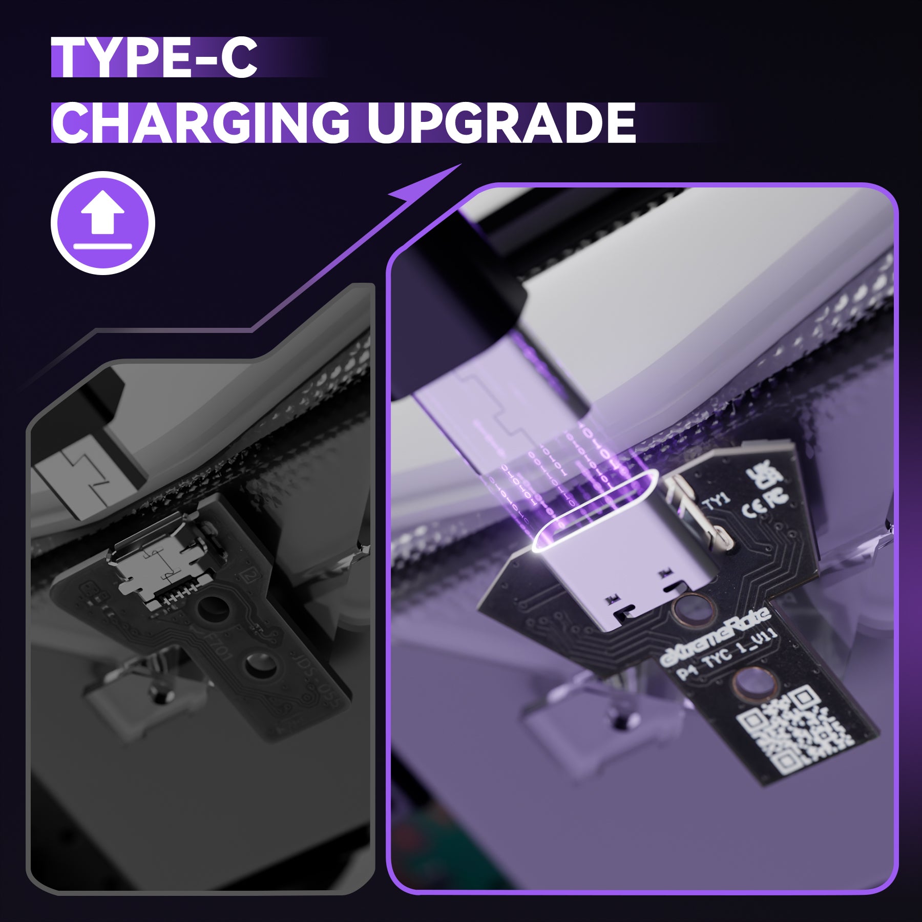 eXtremeRate Type-C Version Replacement Bottom Shell Compatible